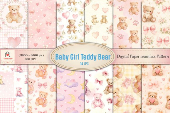 Baby Girl Teddy Bear Seamless: A Versatile Design for Modern Creativity