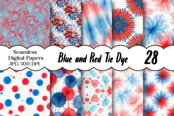 Blue and Red Tie Dye Pattern