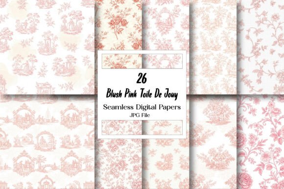 Blush Pink Toile De Jouy Seamless Papers: A Timeless Addition to Creative Projects