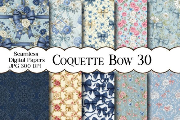 Coquette Bow Pattern Seamless Bundle
