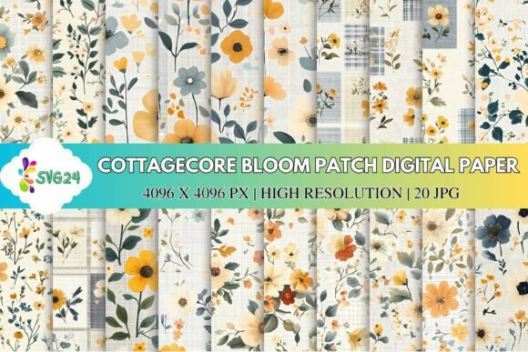 Cottagecore Bloom Patch Digital Paper: A Cozy Addition to Your Creative Projects