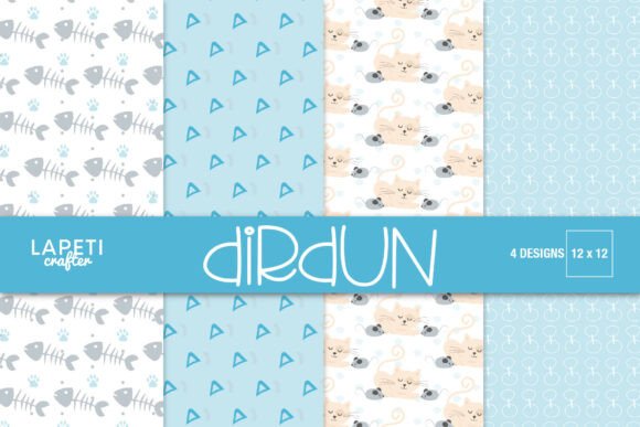 Cute Cat Digital Papers Pack