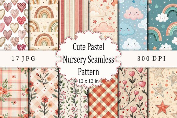 Cute Pastel Nursery Seamless Pattern: A Versatile Design for Modern Creatives