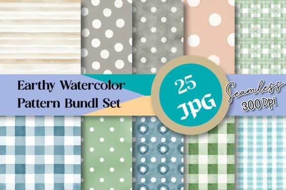 Earthy Watercolor Seamless Pattern Bundle: A Natural Touch for Creative Projects