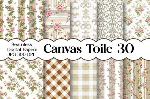 Embrace the Elegance of the Past with the Canvas Toile Digital Paper Pack