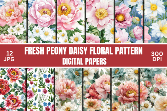 Fresh Peony Daisy Floral Digital Pattern: A Versatile Design for 2026 Occasions