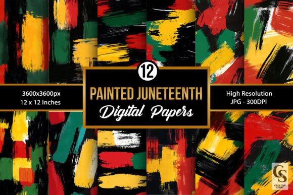 Juneteenth Brushstrokes Digital Papers: A Creative Celebration of Freedom