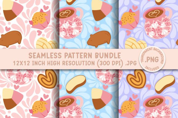 Mexican Pan Dulce Talavera Pattern: A Festive Digital Design for Creative Projects
