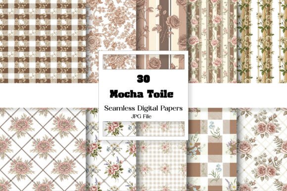 Mocha Toile Digital Paper Pack Vintage: A Timeless Canvas for Creative Expression