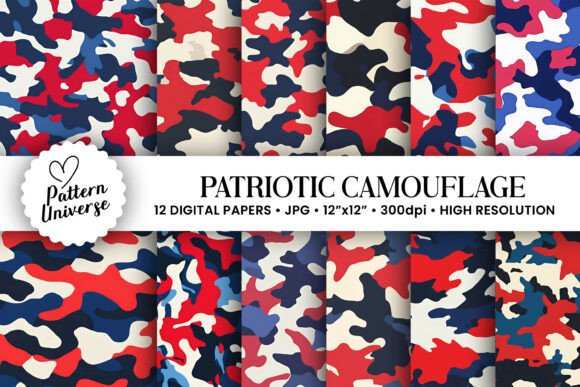 Patriotic Camouflage Digital Paper: A Strategic Tool for Creative and Professional Projects