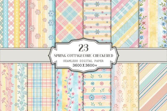 Spring Cottagecore Checkered Seamless