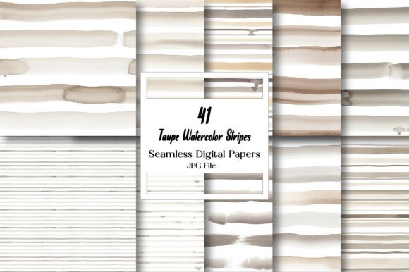 Taupe Watercolor Stripes Papers: A Timeless Addition to Modern Design