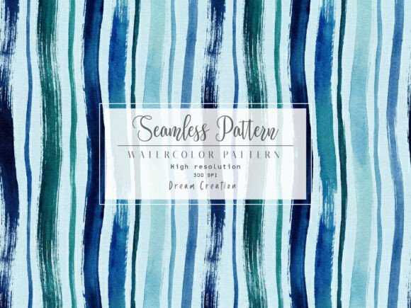 Watercolor Blue Stripe Seamless Pattern: A Versatile Design for Creative Projects